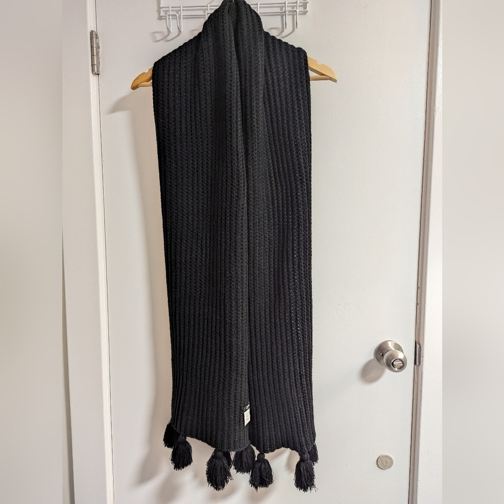 J. Crew Black Acrylic Knit Scarf